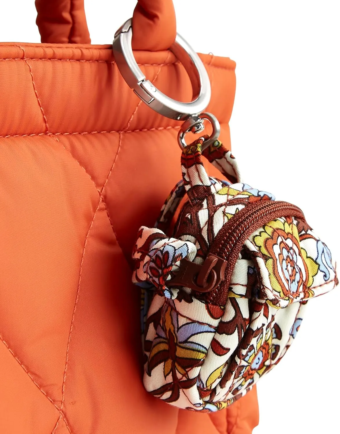 Vera Bradley Women's Premium Cotton Original Backpack Bag Charm, Marrakesh Vines Cream, One Size