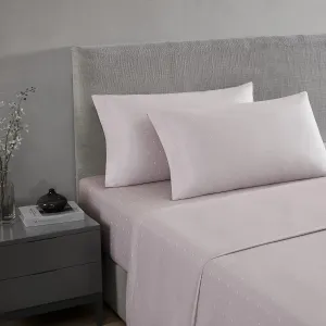 Vera Wang - King Sheet Set, Luxury Sateen Cotton Bedding, 800 Thread Count, Soft & Smooth Bedding Set (Eyelet Pink, King)