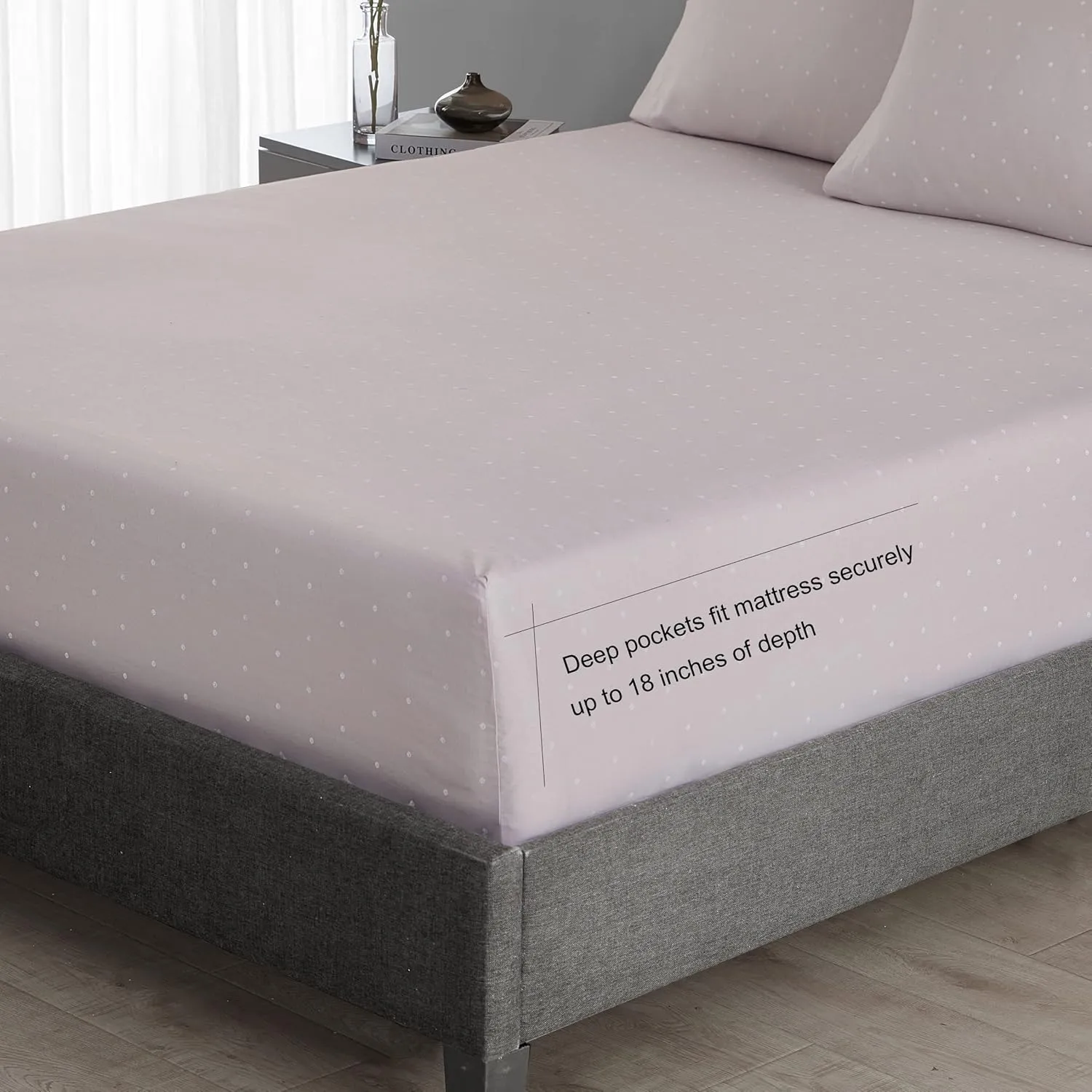 Vera Wang - King Sheet Set, Luxury Sateen Cotton Bedding, 800 Thread Count, Soft & Smooth Bedding Set (Eyelet Pink, King)