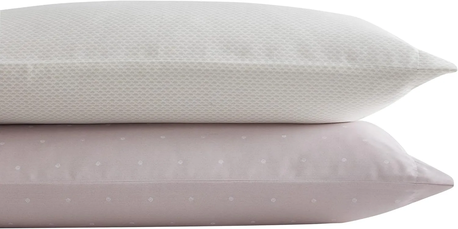 Vera Wang - King Sheet Set, Luxury Sateen Cotton Bedding, 800 Thread Count, Soft & Smooth Bedding Set (Eyelet Pink, King)