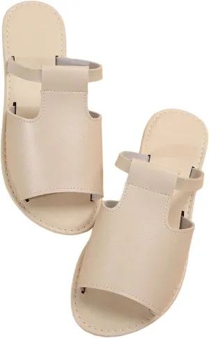 Verdusa Women's Cut Out Slide Sandals Open Toe Summer Flat Sandals Outdoor Shoes