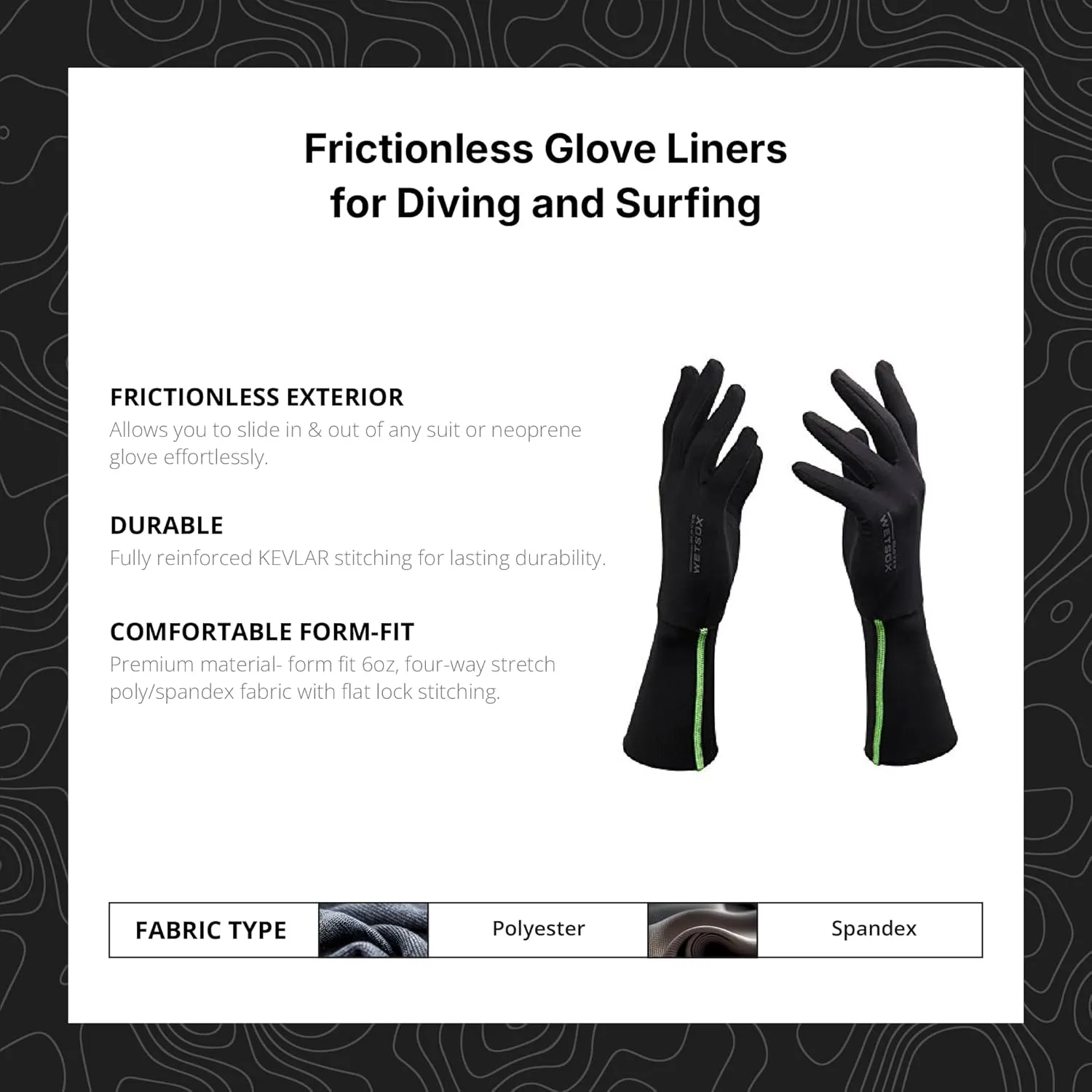Wetsox Frictionless Wetsuit Glove Liners | Get In/Out Wetsuits and Accessories | Waterproof, Flexible, Lightweight