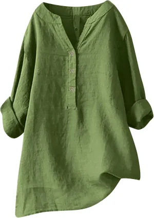 Women Button Down Collar Shirt Plain Short Sleeve Linen Summer Casual Lightweight Blouses Top Loose Tee Shirts