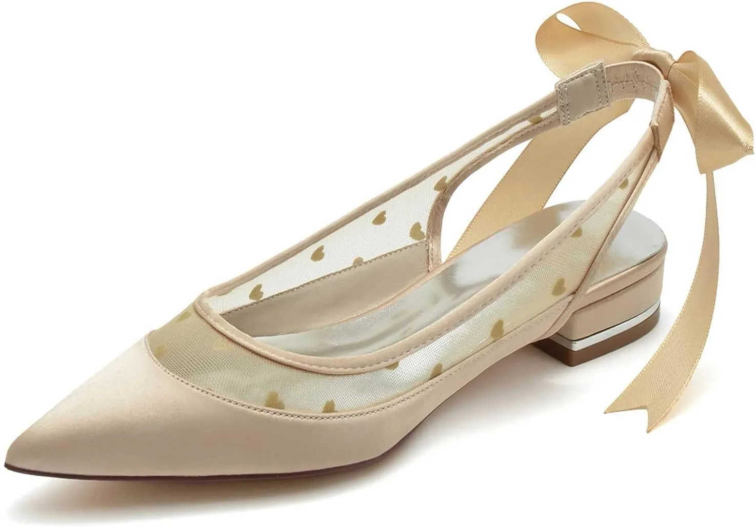 Women’s Ballet Flat Shoes Knit Satin Dress Shoes Pointed Toe Slip On Ballerina Walking Flats Shoes for Woman Low Comfort Soft