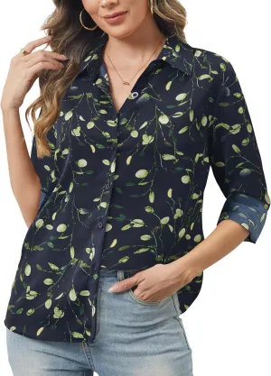 Women's Button Down Shirts Long Sleeve Basic Classic Soft Shirt Collared Fashion Dressy Casual Blouses