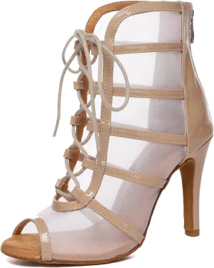 Womens Girls Sexy Ballroom Dancing Shoes Open Toe Party Evening Ankel Sandals Booties