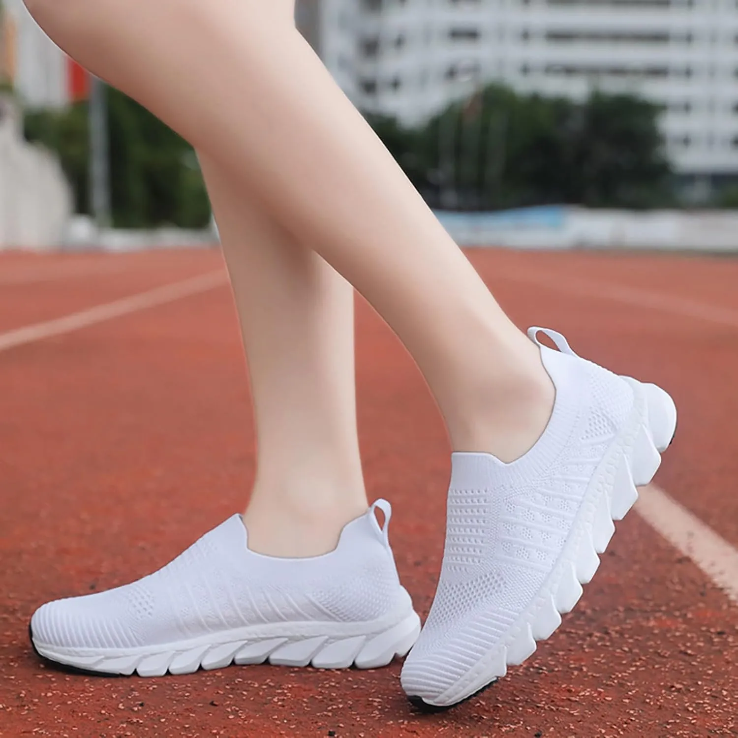 Womens Ladies Walking Running Shoes Slip On Lightweight Mens Dress Shoes Jogging Casual Shoes Trendy White Sneakers Tennis Shoe Cross Trainer Shoe