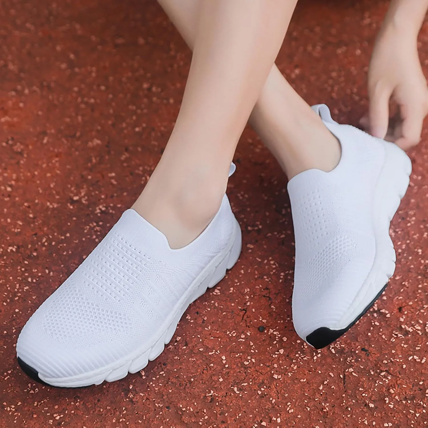 Womens Ladies Walking Running Shoes Slip On Lightweight Mens Dress Shoes Jogging Casual Shoes Trendy White Sneakers Tennis Shoe Cross Trainer Shoe