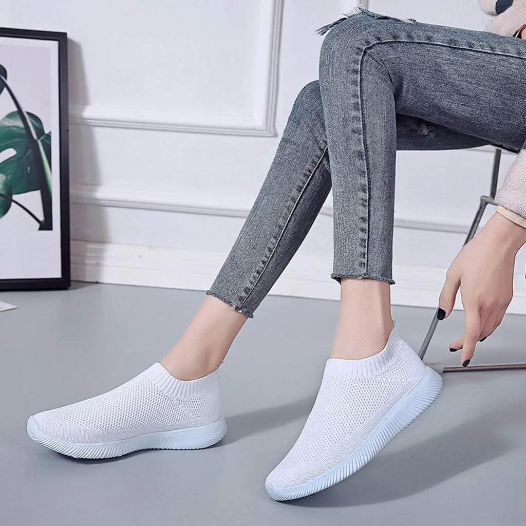 Womens Ladies Walking Running Shoes Slip On Lightweight Mens Running Shoes Mesh Women Casual Shoes Walking Sneakers Brown Tennis Shoe Casual Loafers