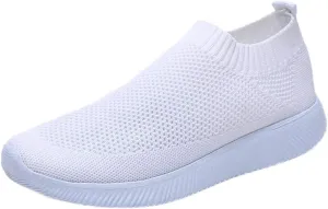 Womens Ladies Walking Running Shoes Slip On Lightweight Mens Running Shoes Mesh Women Casual Shoes Walking Sneakers Brown Tennis Shoe Casual Loafers
