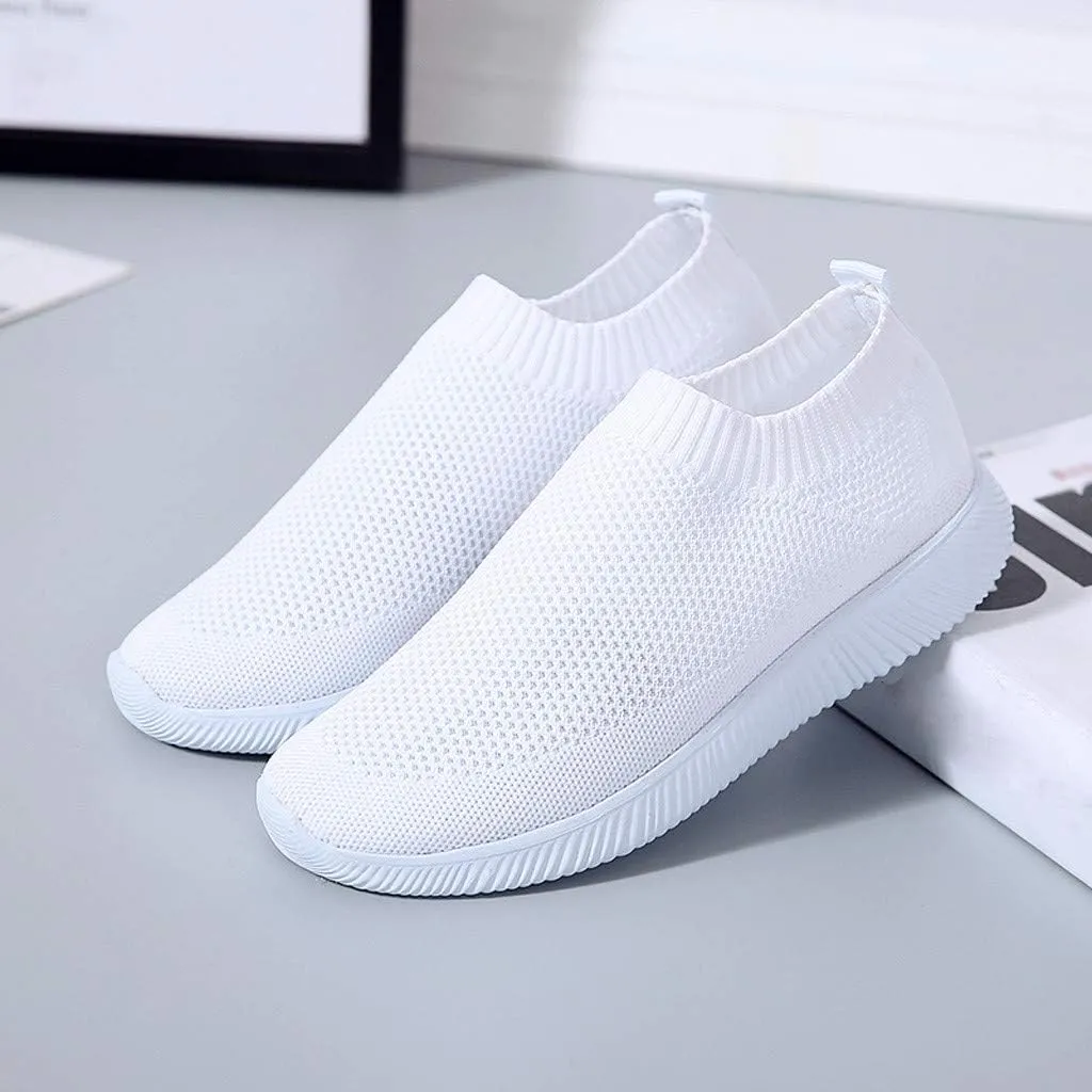 Womens Ladies Walking Running Shoes Slip On Lightweight Mens Running Shoes Mesh Women Casual Shoes Walking Sneakers Brown Tennis Shoe Casual Loafers