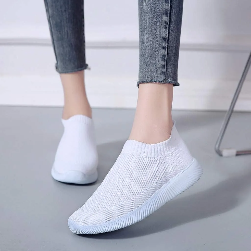 Womens Ladies Walking Running Shoes Slip On Lightweight Mens Running Shoes Mesh Women Casual Shoes Walking Sneakers Brown Tennis Shoe Casual Loafers