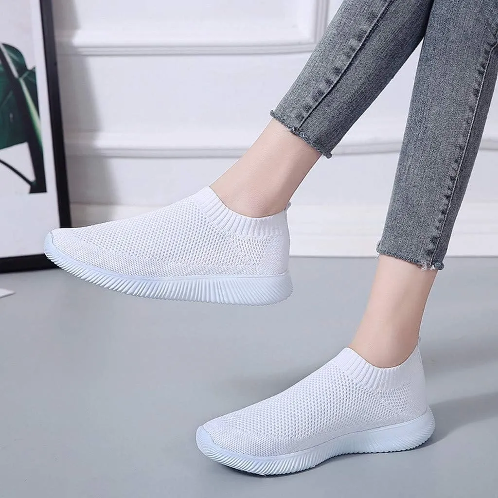Womens Ladies Walking Running Shoes Slip On Lightweight Mens Running Shoes Mesh Women Casual Shoes Walking Sneakers Brown Tennis Shoe Casual Loafers