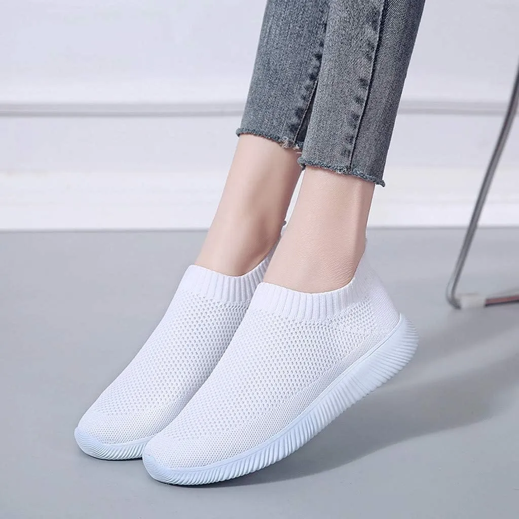 Womens Ladies Walking Running Shoes Slip On Lightweight Mens Running Shoes Mesh Women Casual Shoes Walking Sneakers Brown Tennis Shoe Casual Loafers
