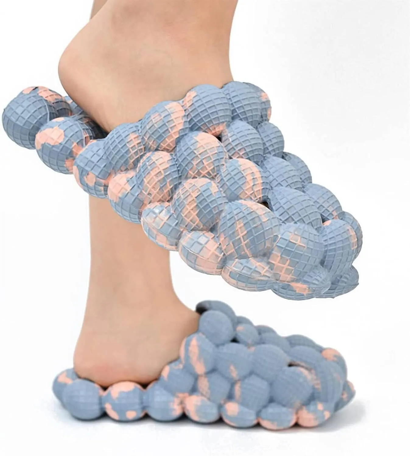 Womens Mens Massage Bubble Slides Slippers, Lychee Non-Slip Spa Slippers, Soft Breathable Stress Relief Slide Sandals For Gym Shower Bedroom Home Sandals