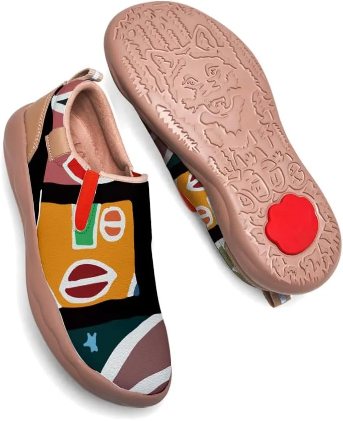 Womens Painted Travel Shoes - Loafers Abstract Art Flat Shoe Slip On Fashion Sneaker Ladies Casual Walking Shoes