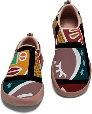 Womens Painted Travel Shoes - Loafers Abstract Art Flat Shoe Slip On Fashion Sneaker Ladies Casual Walking Shoes