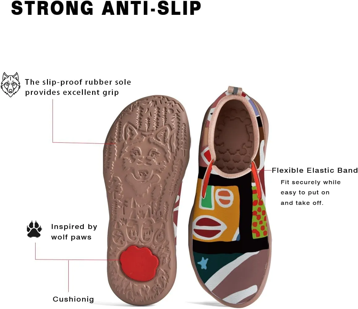 Womens Painted Travel Shoes - Loafers Abstract Art Flat Shoe Slip On Fashion Sneaker Ladies Casual Walking Shoes