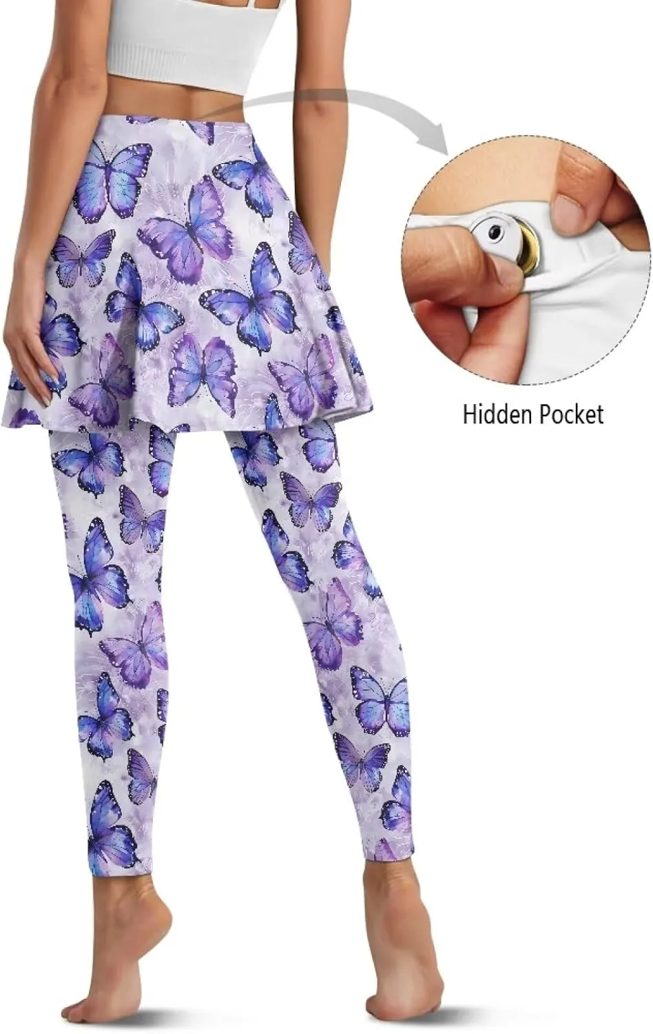 Women's Tennis Leggings with Skirts and Pockets - Soft, Comfortable Athletic Skirt with Leggings