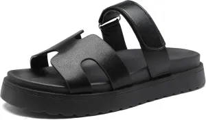 Women's Thick Platform Slide Sandals anti-slip Dressy Slides Sole Open Toe Strap Summer Flats Shoes