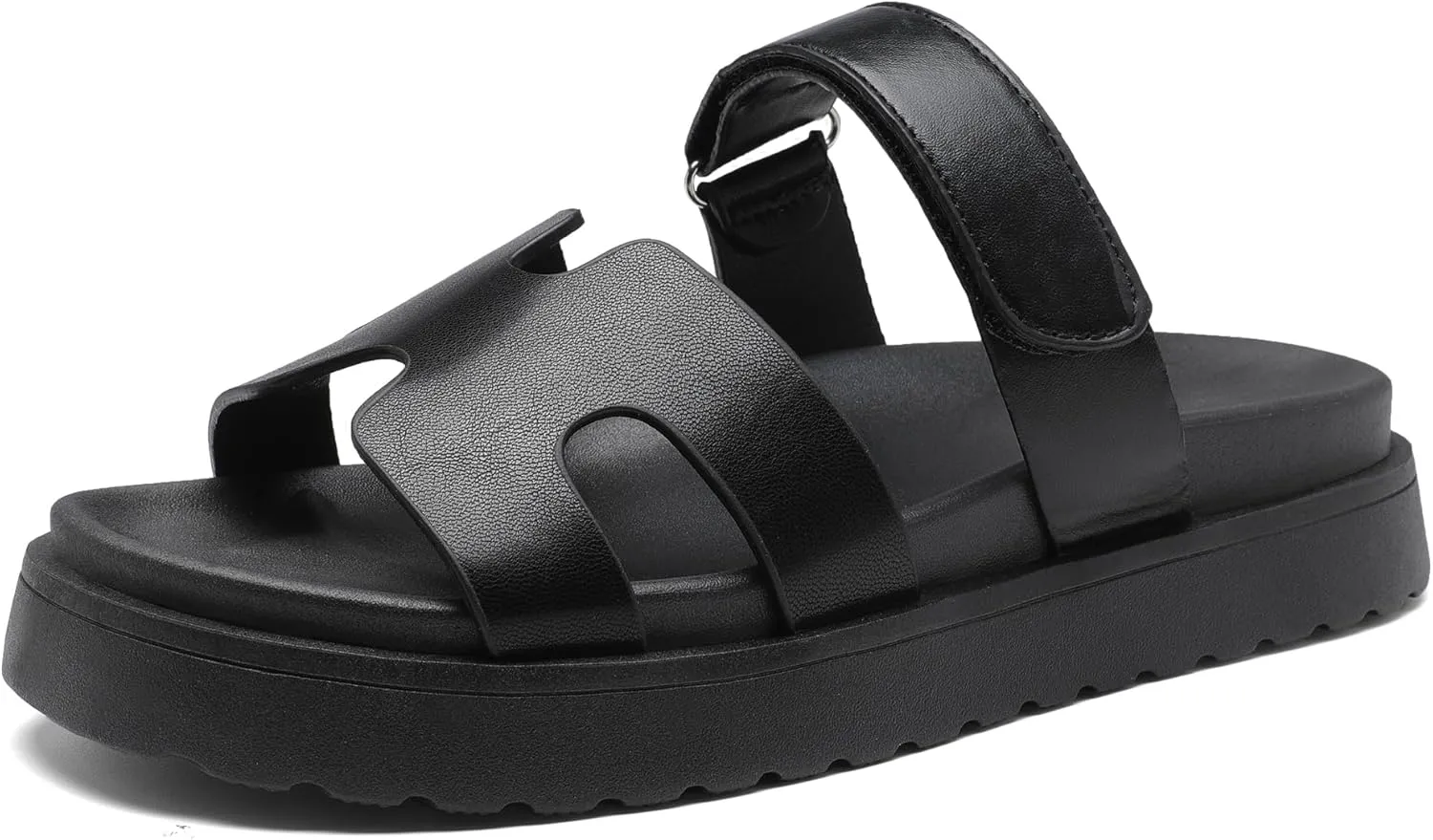 Women's Thick Platform Slide Sandals anti-slip Sole Open Toe Strap Summer Flats Shoes