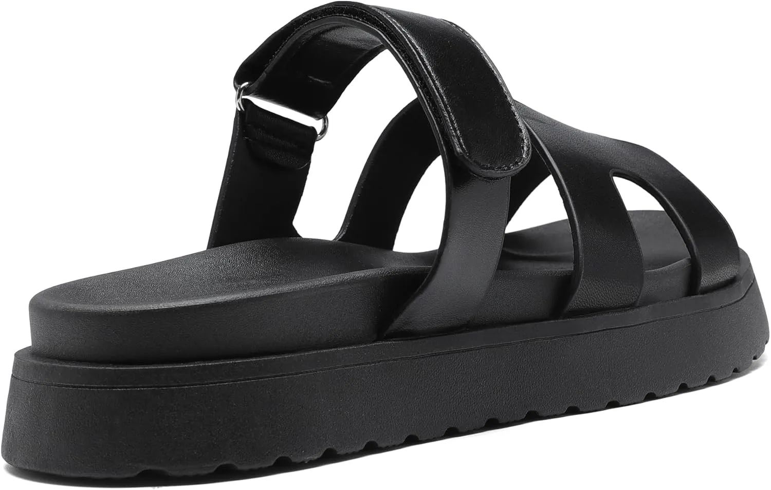 Women's Thick Platform Slide Sandals anti-slip Sole Open Toe Strap Summer Flats Shoes