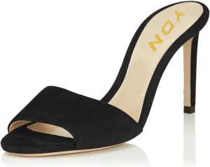 YDN Women Open Toe High Heel Sandals Slip On Mules Sexy Stilettos Pumps Party Slide Shoes Size 4-15 US