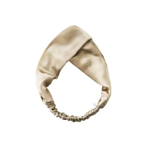 ZIMASILK 100% Mulberry Silk Headband Elastic Twisted Head Hair Wrap Accessory Turban For Women(Taupe)