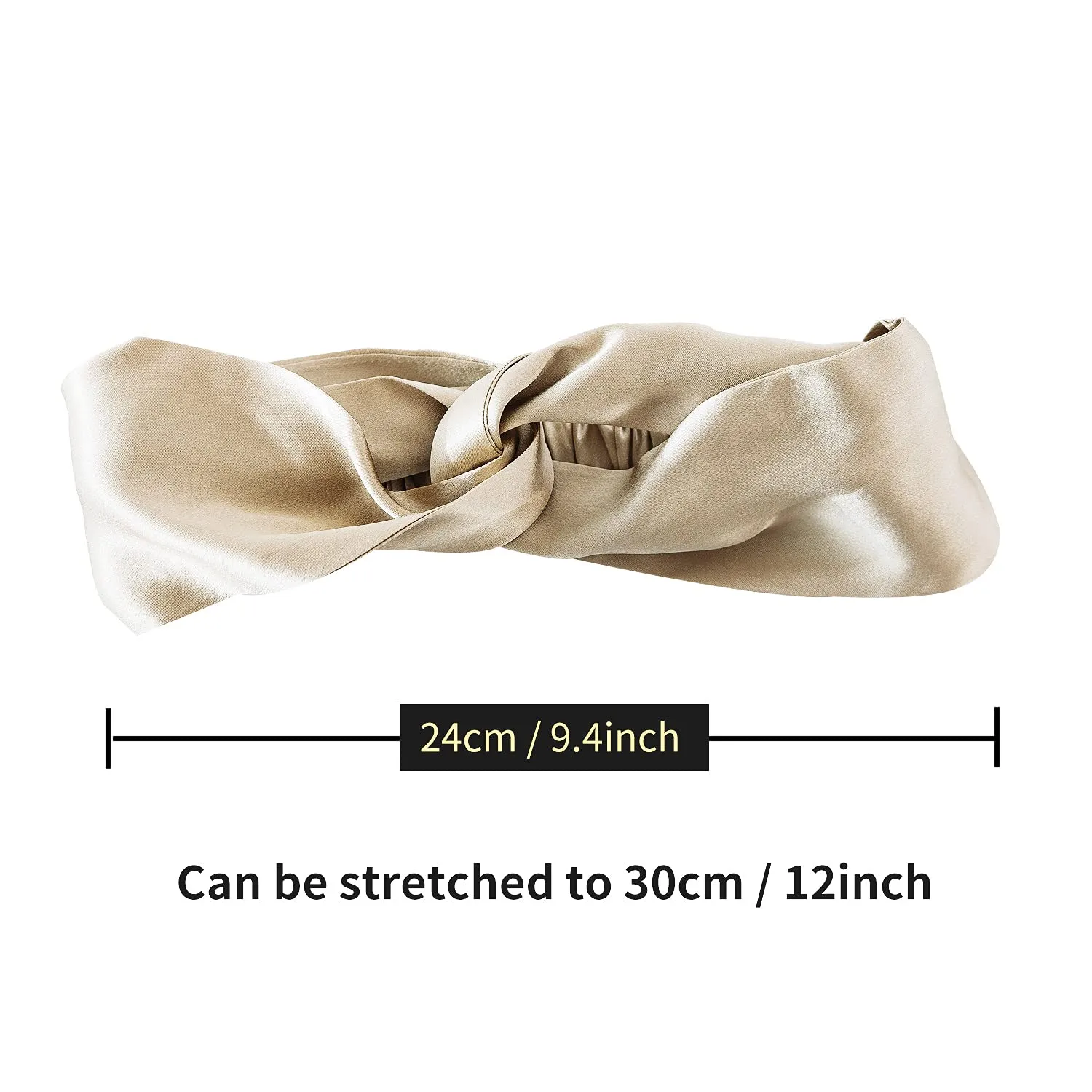 ZIMASILK 100% Mulberry Silk Headband Elastic Twisted Head Hair Wrap Accessory Turban For Women(Taupe)
